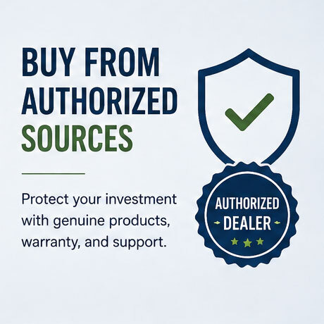 Buy from authorized sources. Protect your investment with geniune products, warranty and support.