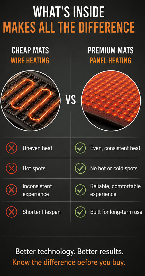Comparison between Amazon infrared mats and premium infrared mats