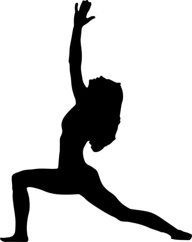 Silhouette of woman stretching 