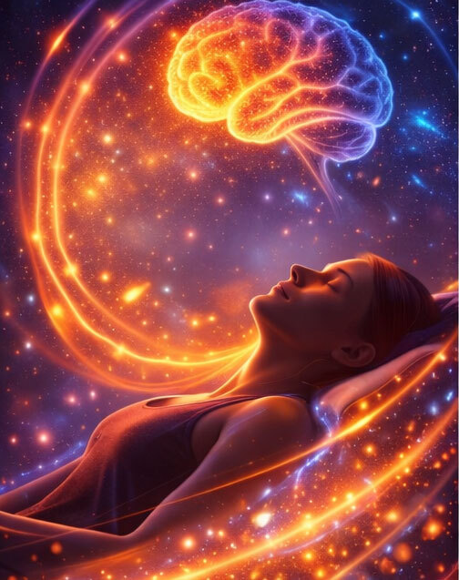 Woman lying down peacefully