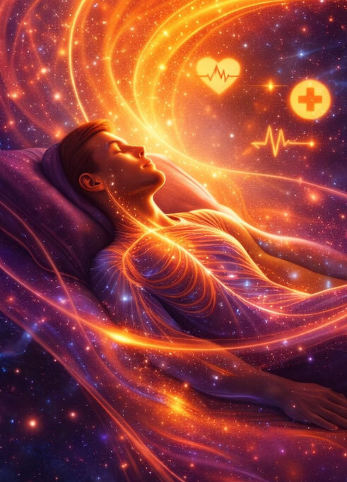 Man lying down peacefully