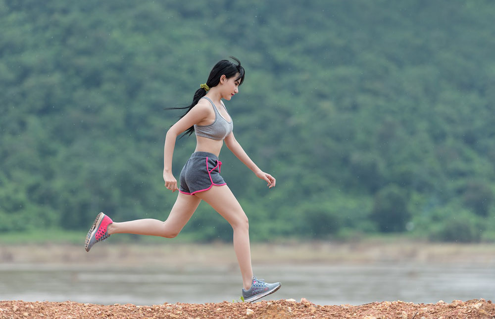 woman jogging in nature