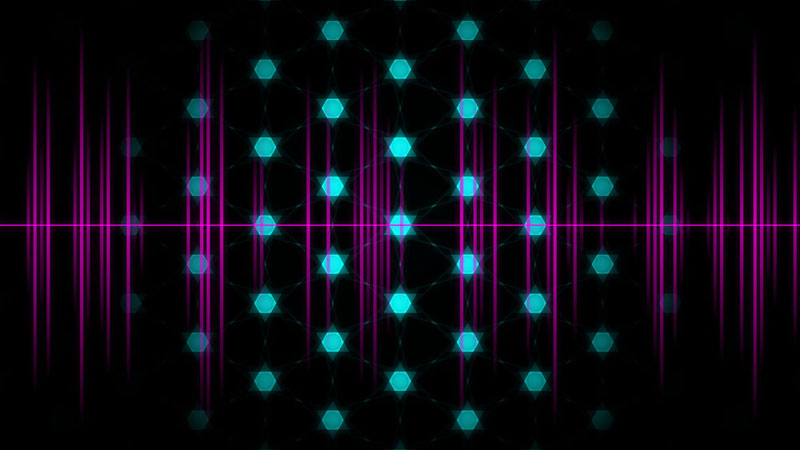 colorful sound waves against black background